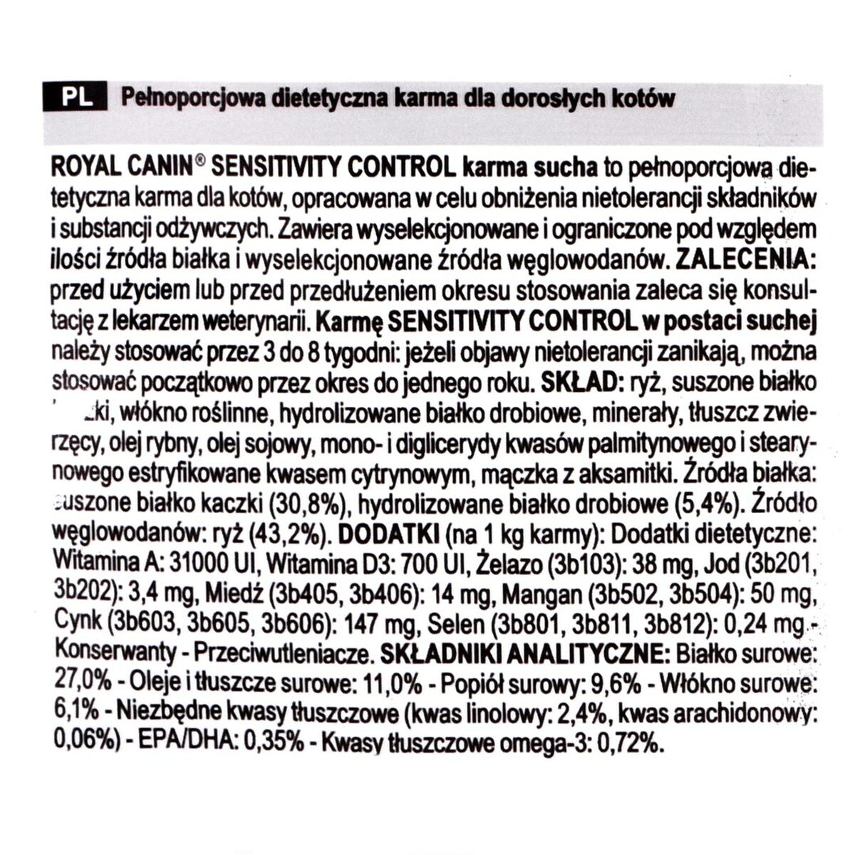 Cat food Royal Canin Sensitivity Control Duck Rice 1,5 Kg-1