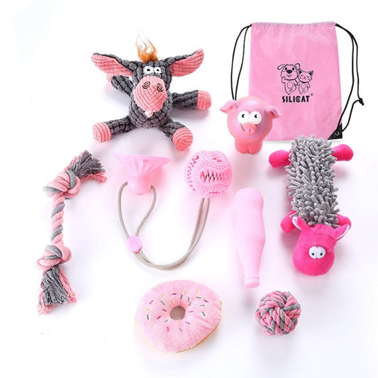 Pet Toys Collection Dog Voice Toys Bite Resistant Molar Dog Toy Ball Cat Toy Supplies for Cat Puppy Baby Dogs Value Bundle